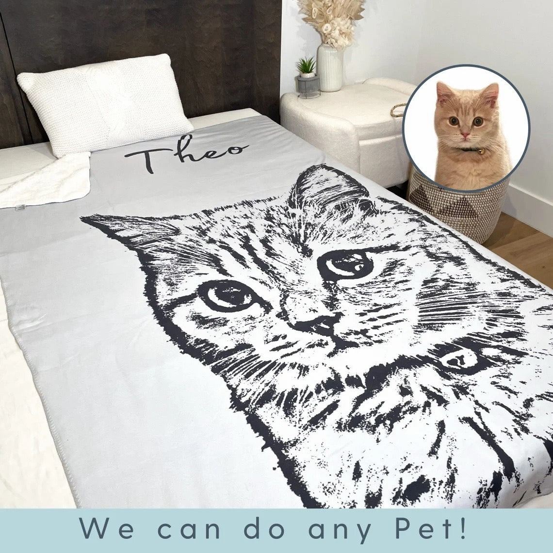 Custom Name Pet Blanket - Personalized Cozy Pet Throw