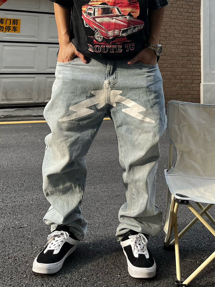 Jean Baggy Homme à Imprimé Étoiles
